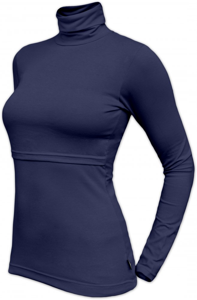Camiseta De Lactancia De Cuello Alto Catarina - Azul Oscuro M/L
