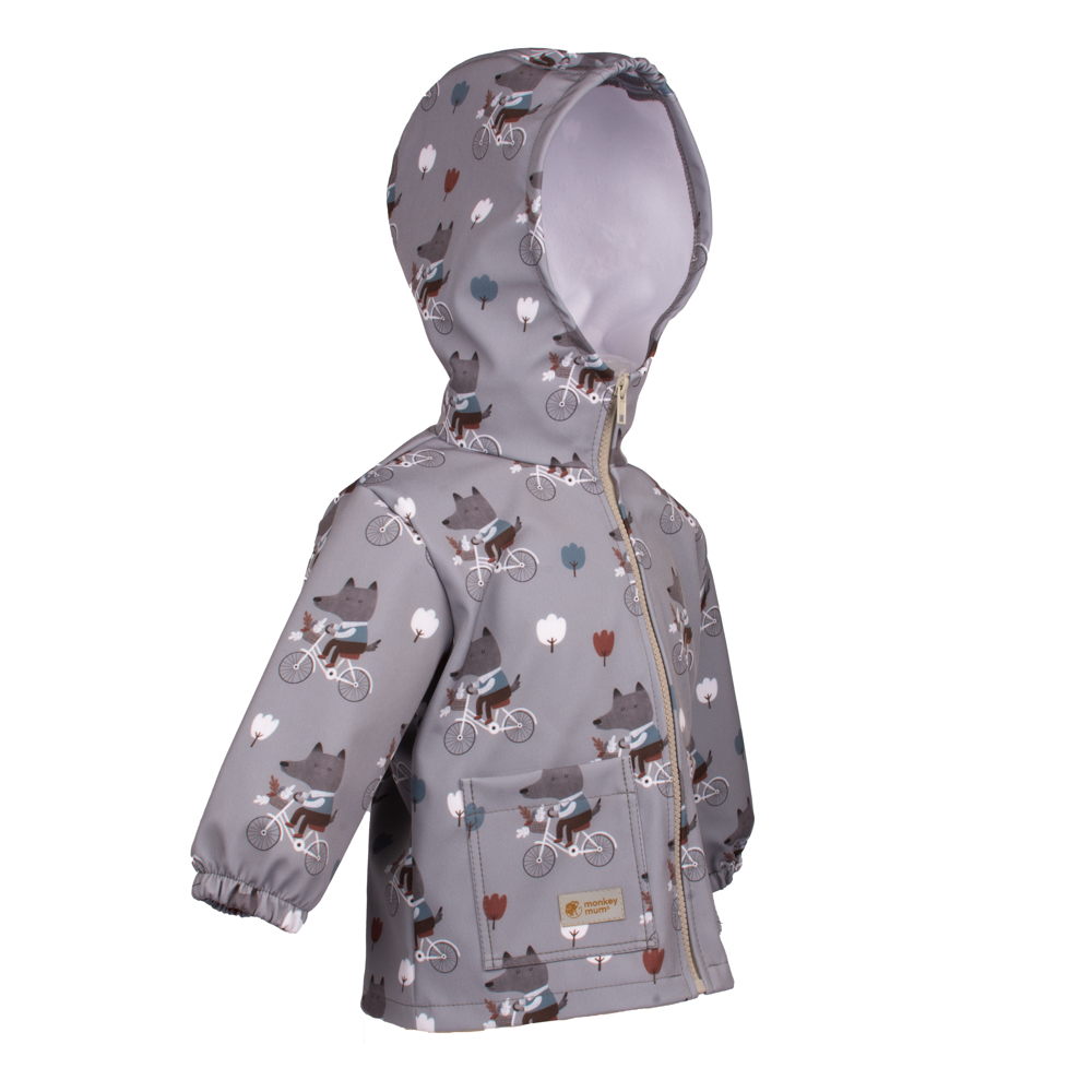Jachetă Softshell Pentru Copii Cu Membrană Monkey Mum® - Lupii Pe Bicicletă 98/104,Jachetă Softshell Pentru Copii Cu Membrană Monkey Mum® - Lupii Pe B