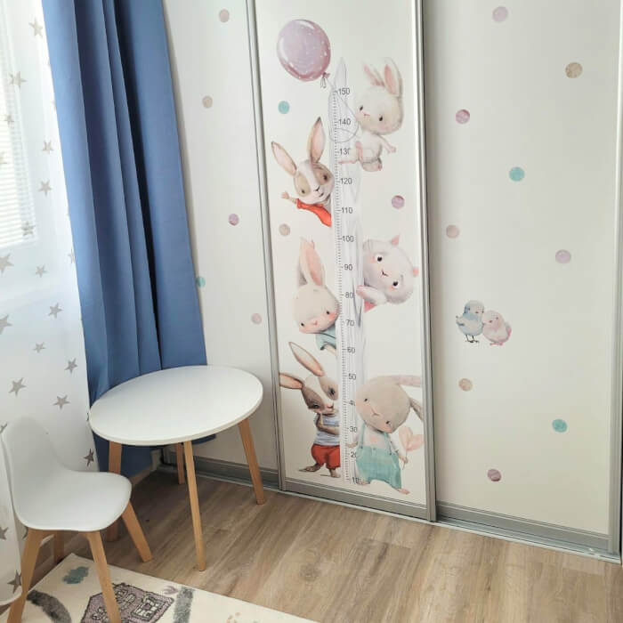 Kindermeetlint Voor Aan De Muur - Aquareldieren