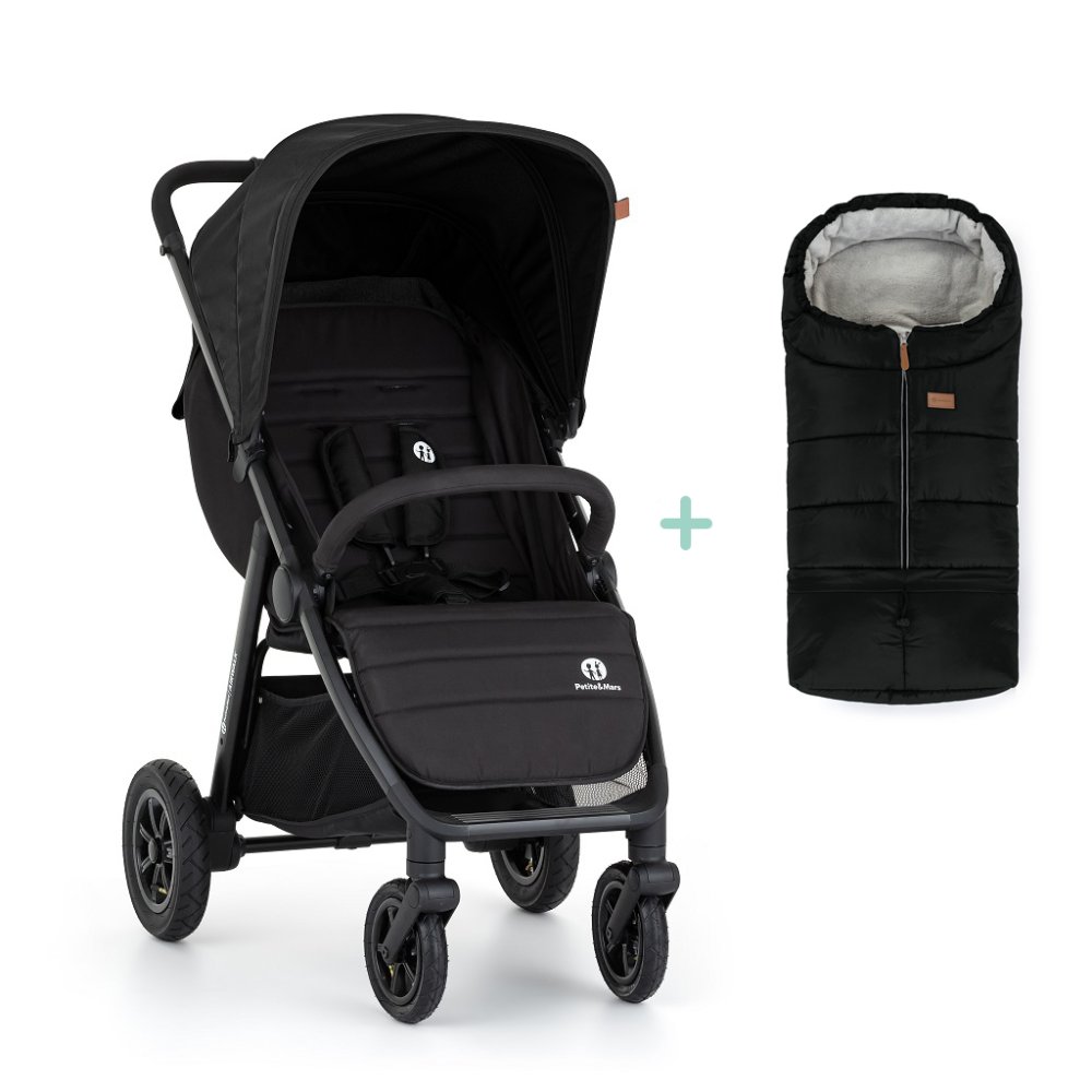 PETITE&MARS Sports Stroller Airwalk2 Perfect Black + PETITE&MARS Bag Jibot FREE