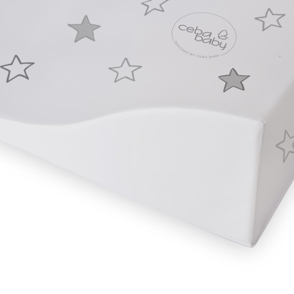 CEBA Changing Pad 2-cornered Soft COZY (50x70) Stars Gray