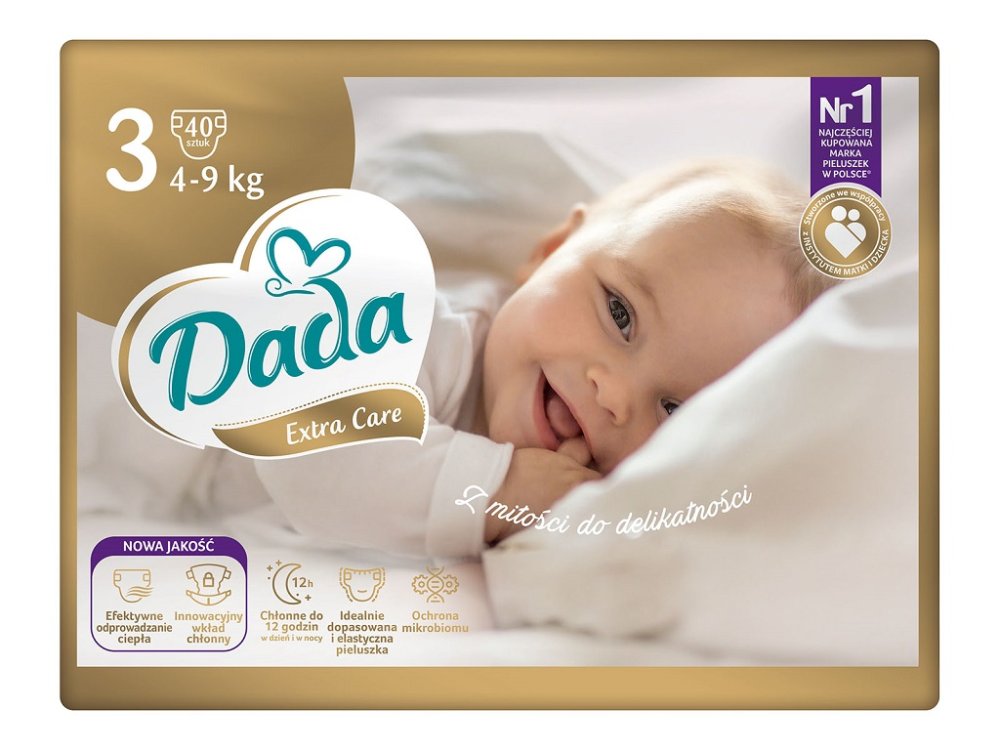 DADA Extra Care Wegwerfwindeln 3 Midi (4-9 Kg) 40 Stk