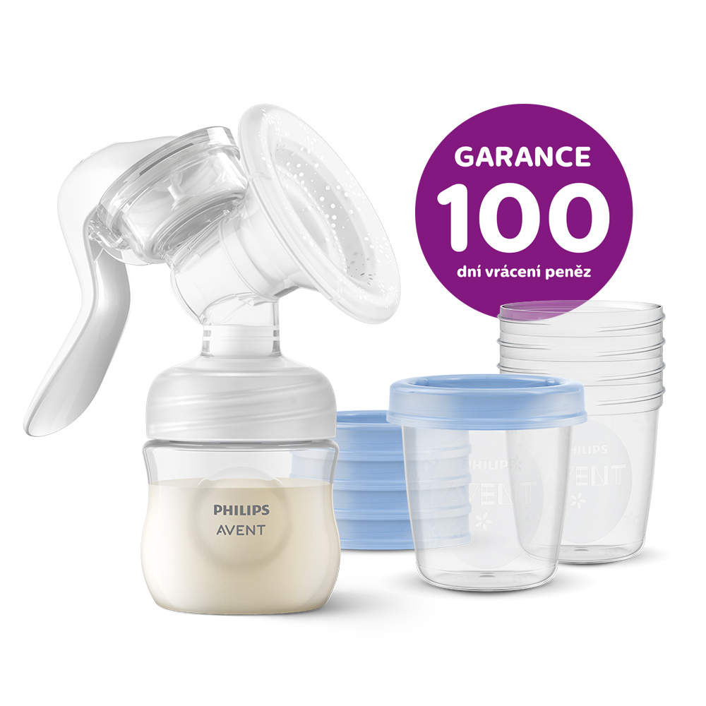 Laktator Ręczny Philips AVENT + VIA 180 Ml 5 Szt