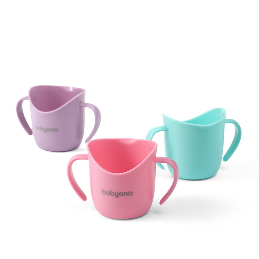 BABYONO Tazza Ergonomica Con Manici 120 Ml Rosa 6m+