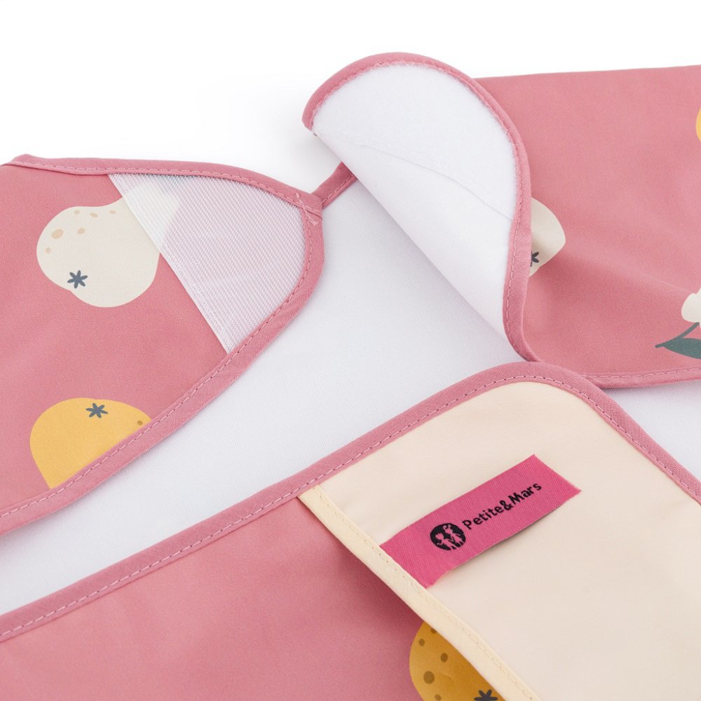 PETITE&MARS Long Sleeve Bib Ben Pink Pears