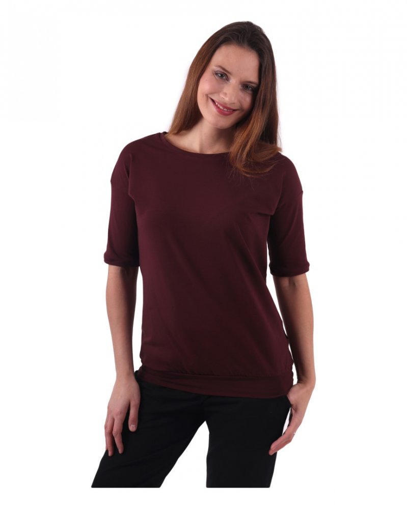 Maglietta donna oversize Darina, bordeaux L/XL