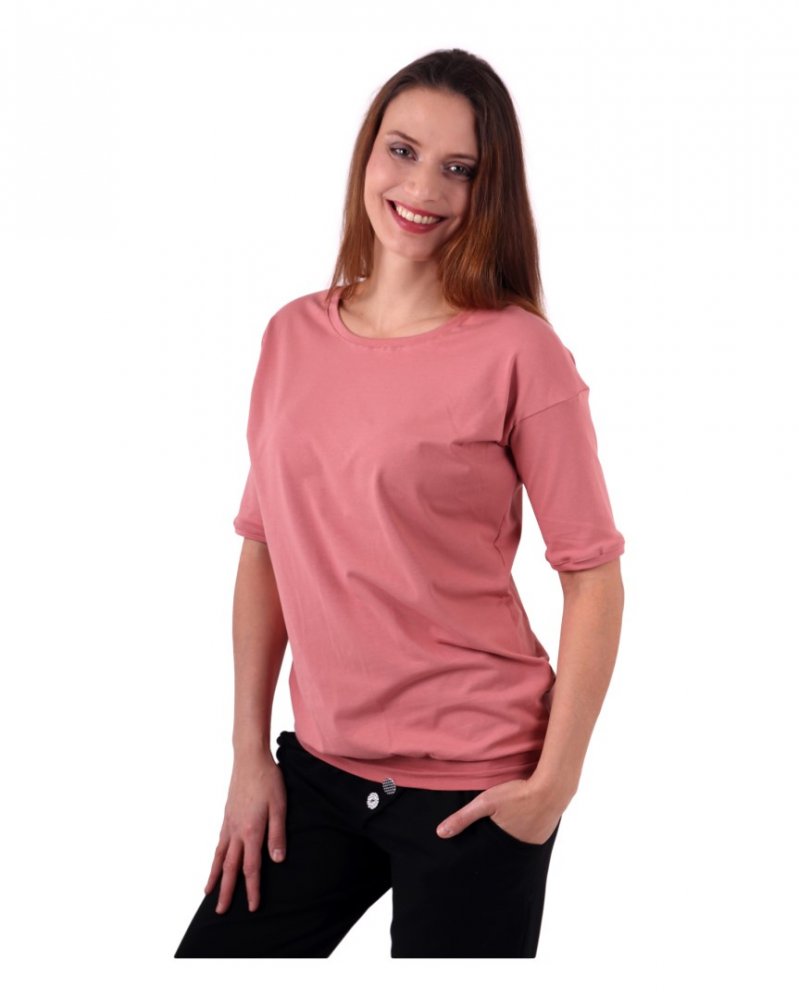 Maglietta donna oversize Darina, rosa antico M/L
