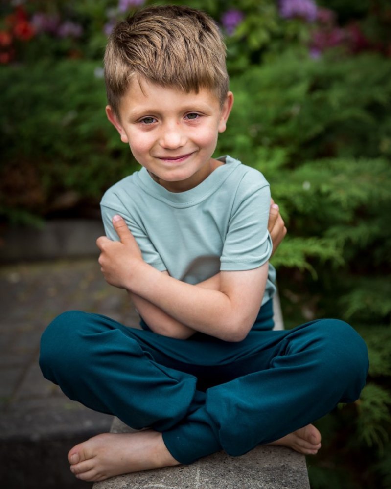 Pantaloni larghi da bambino, LIGHT, verde bottiglia 98 - immagine 4