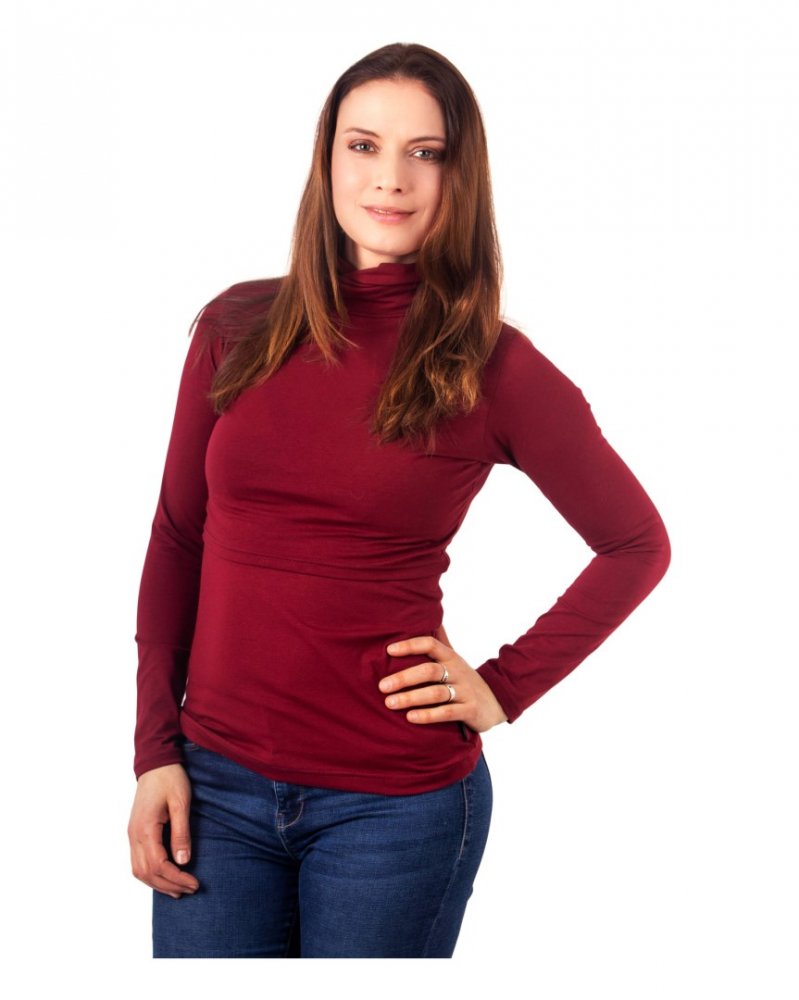 Dolcevita da allattamento Kateřina, bordeaux L/XL - immagine 3