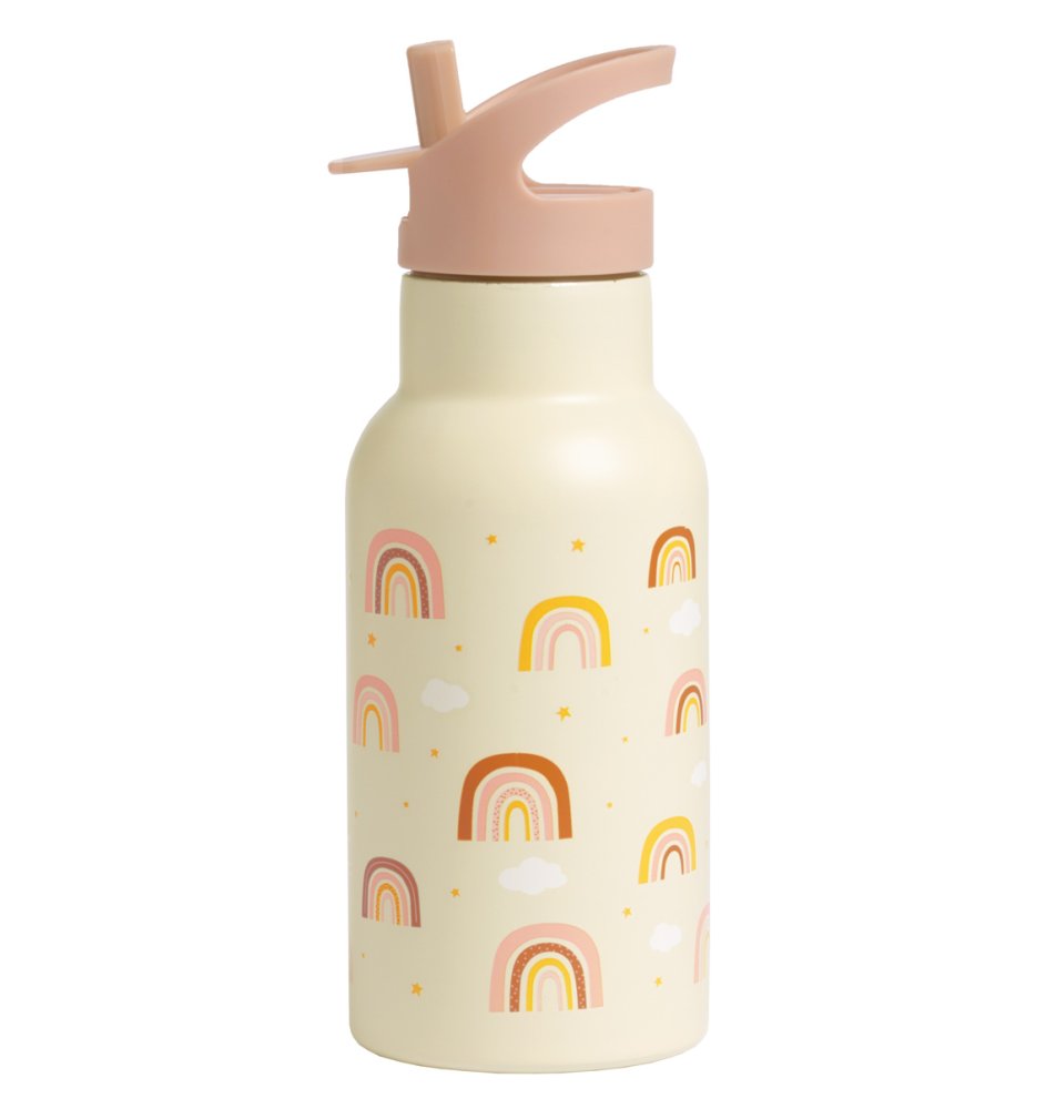 A Little Lovely Company - Borraccia in acciaio inox, 350 ml - arcobaleno