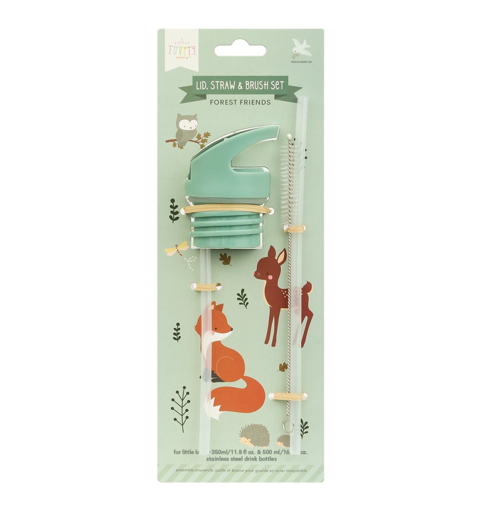 A Little Lovely Company - Bouchon, brosse et paille pour gourde inox - Les amis de la forêt – Image 2