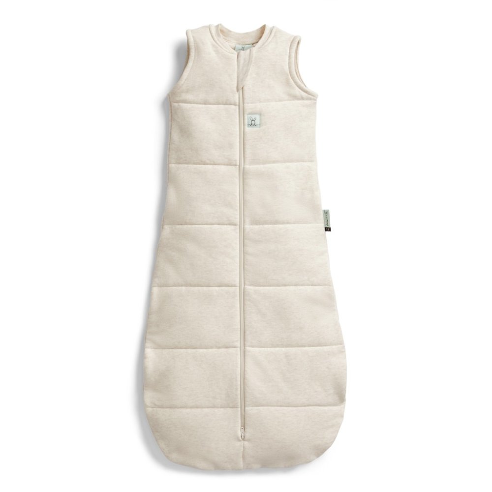 ERGOPOUCH Śpiworek do spania bawełna organiczna Jersey Oatmeal Marle 3-12 m, 6-10 kg, 2,5 tog