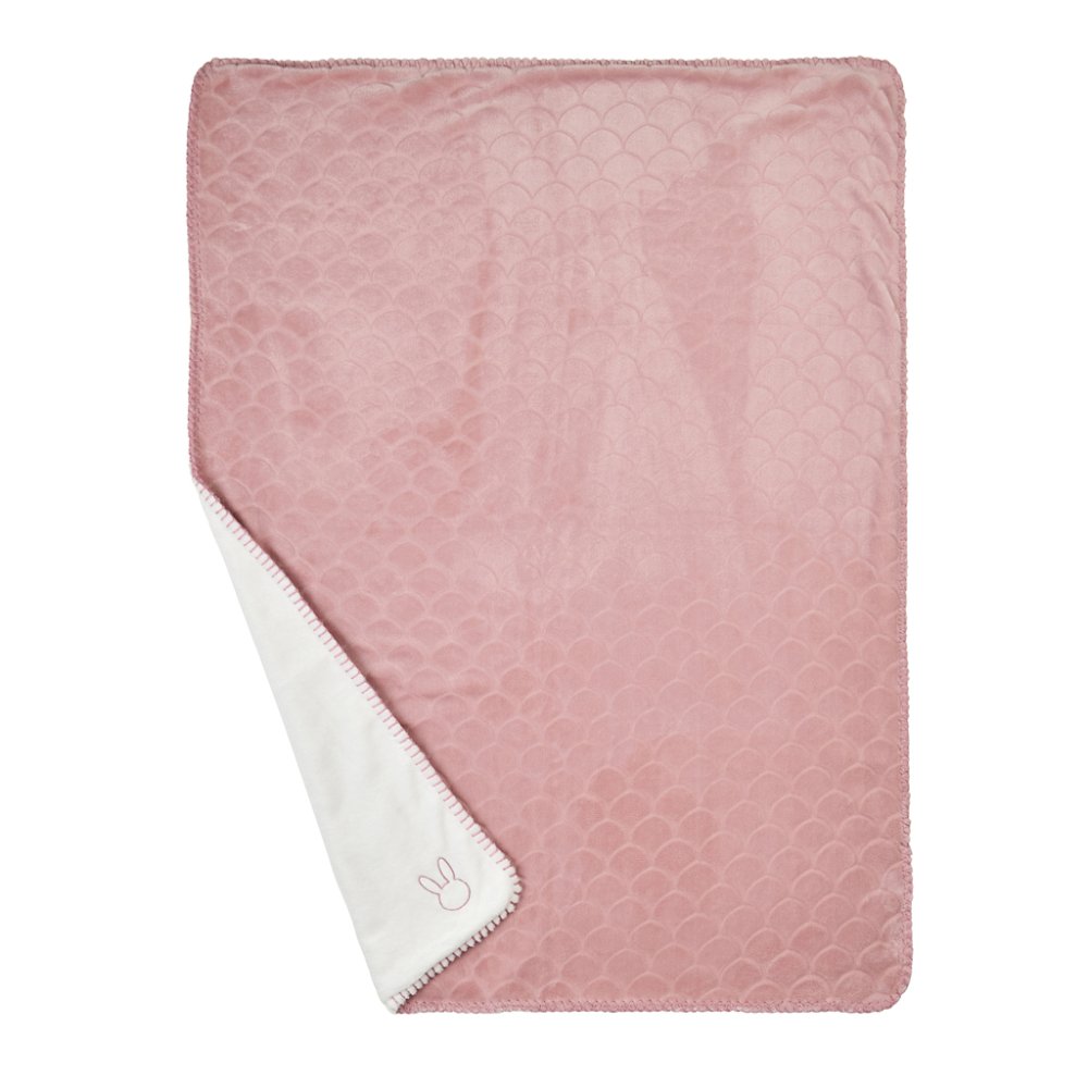 NATTOU Couverture Lapidou vieux rose/blanc 75x100 cm