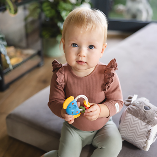 BABYONO Sonaglio con massaggiagengive Elephant 0+ - immagine 4