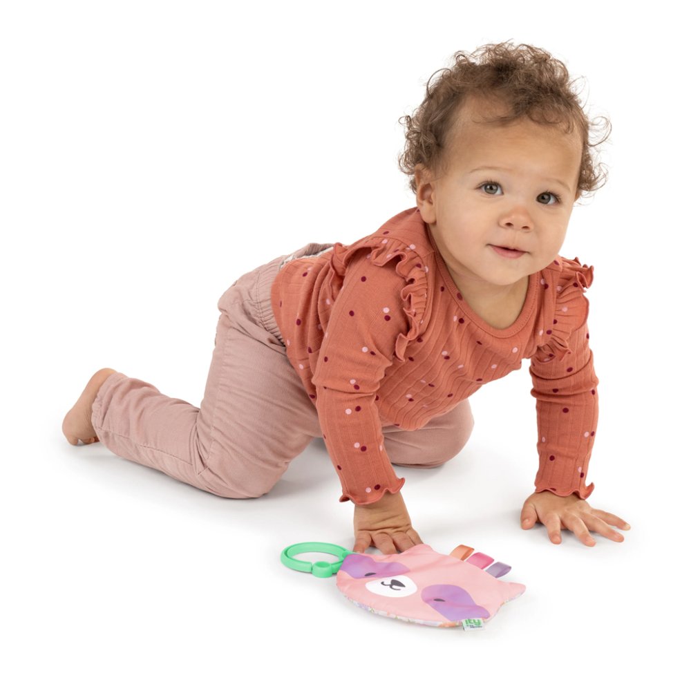 INGENUITY Giocattolo sensoriale con anello a C Crinklet™ procione Deni 0m+ - immagine 5