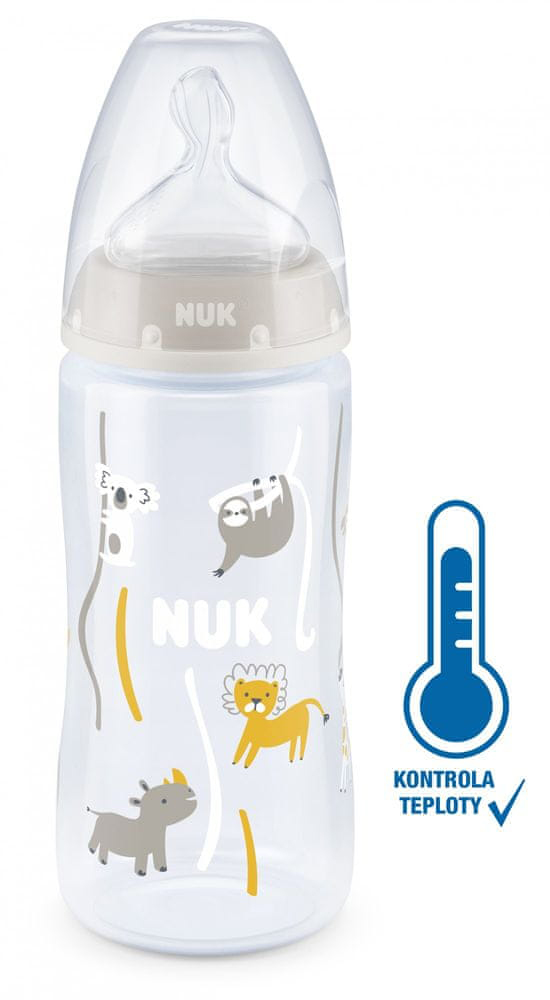 NUK FC+ biberon con controllo della temperatura 300 ml - beige