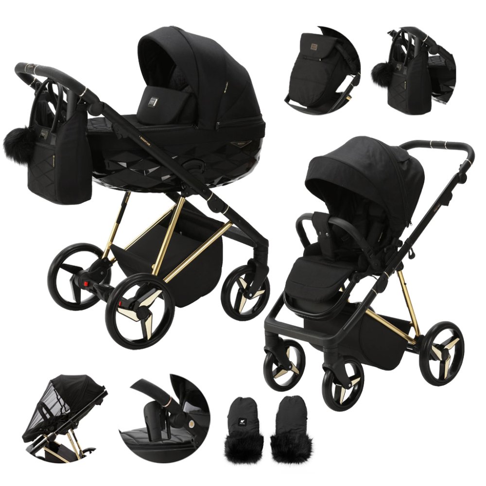 ADAMEX Poussette combinée Quantum Special Edition Black/Gold