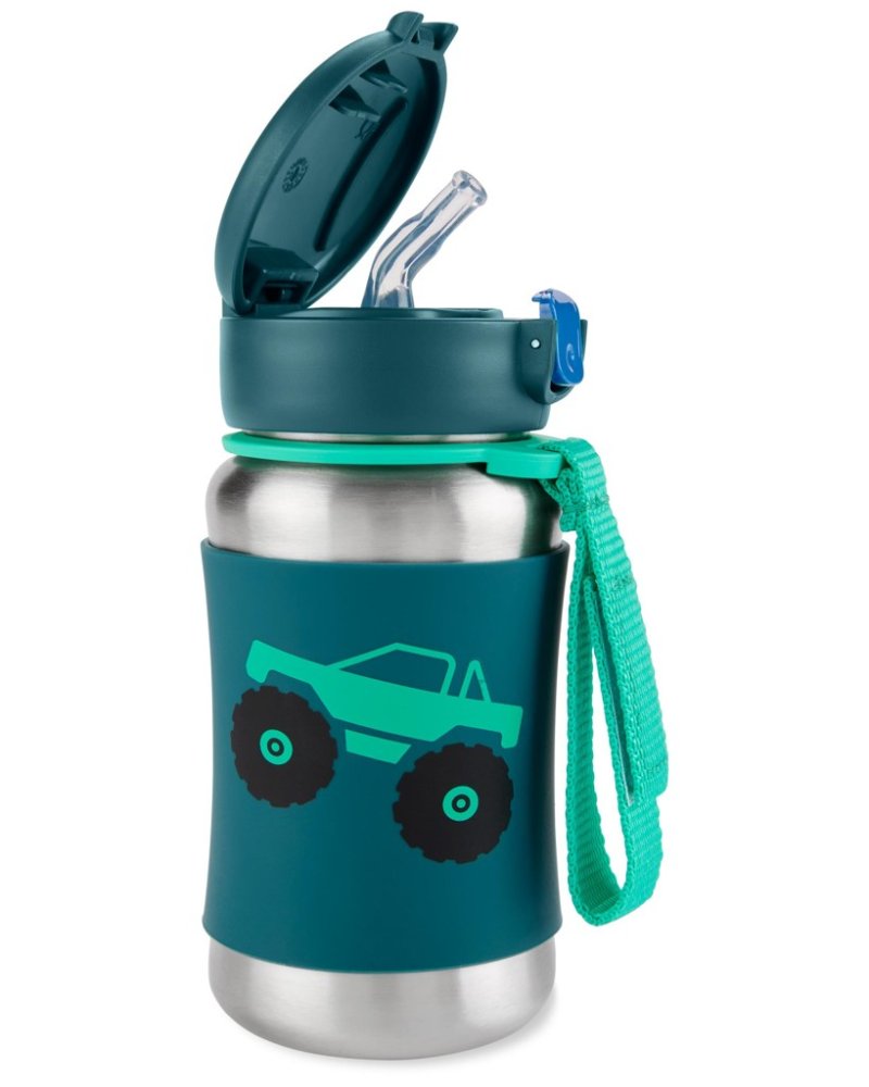 SKIP HOP Spark Style Borraccia con cannuccia in acciaio inox Monster Truck 12m+ - immagine 3