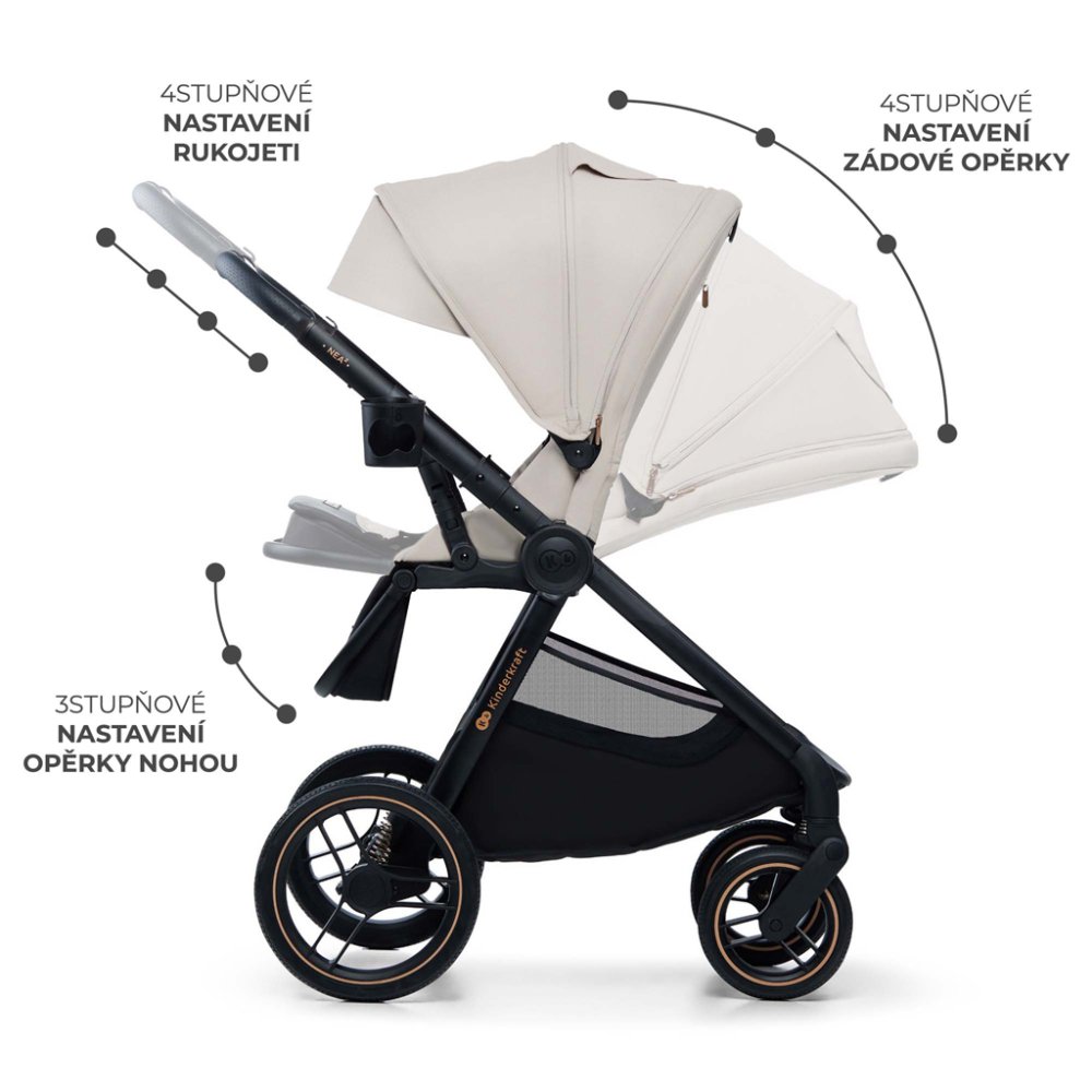 Poussette combinée KINDERKRAFT Nea 2 2en1 Beige – Image 4