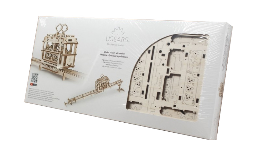 Puzzle mécanique en bois 3D Ugears Téléphérique avec rails – Image 6