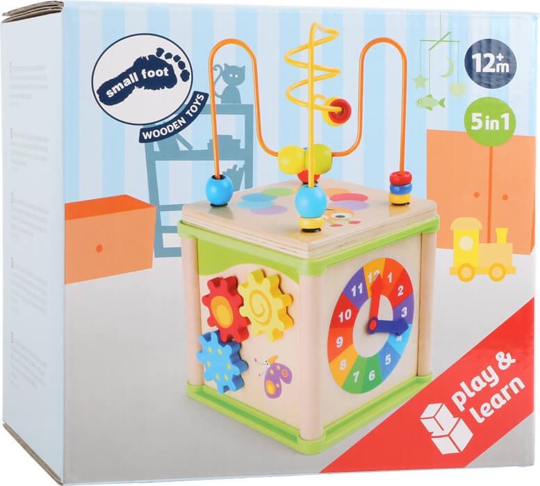 small foot Cubo de actividades de madera pradera - Imagen 4