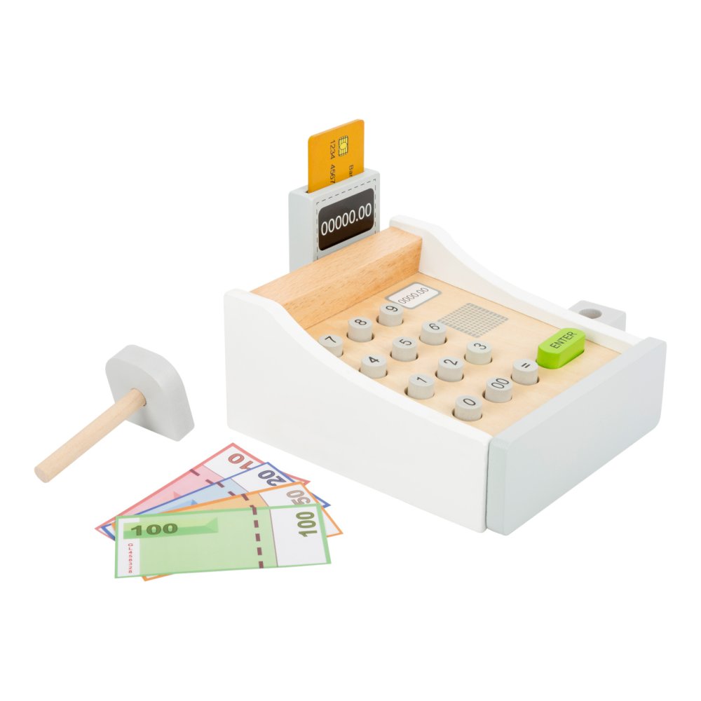 small foot Drewniana kasa fiskalna biała - obrazek 6