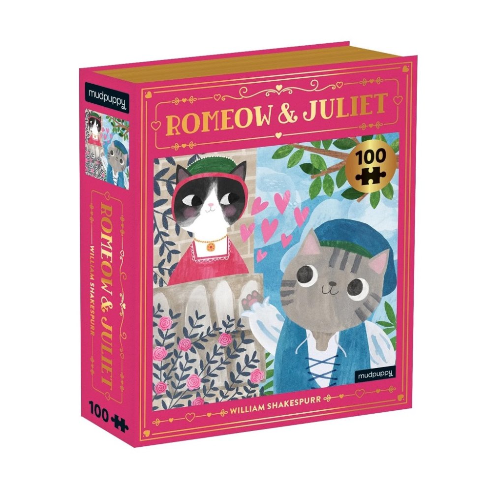 Puzzle Mudpuppy Romeow & Juliet Bookish Cats 100 pièces