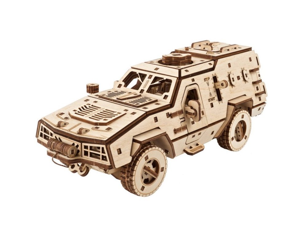 Puzzle 3D en bois mécanique Ugears Dozor-B Combat Vehicle