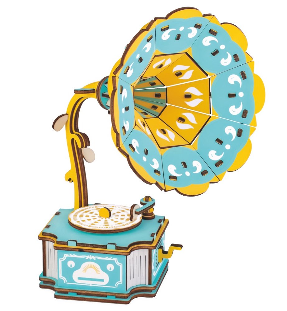 Woodcraft Puzzles 3D de Madera Tocadiscos