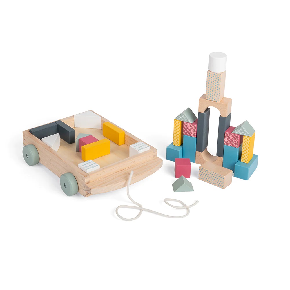 Bigjigs Toys Carrello con blocchi di legno - immagine 7
