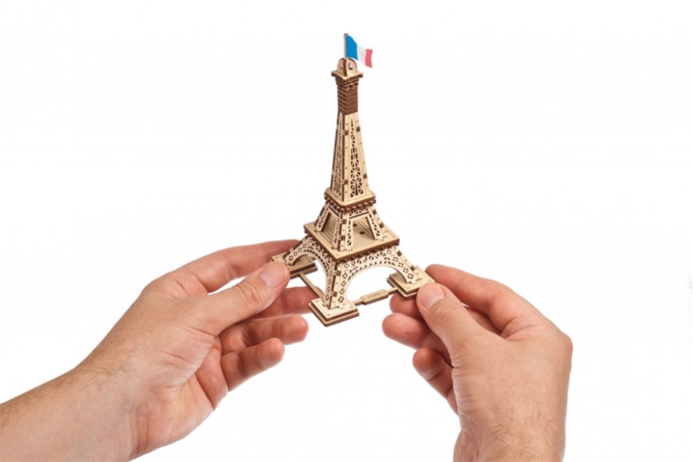 Puzzle mécanique en bois 3D Ugears - Tour Eiffel – Image 5