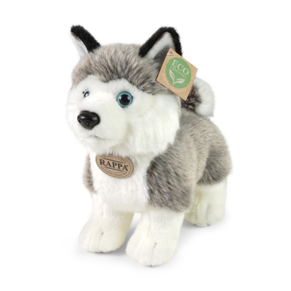 Rappa Peluche cane husky in piedi 23 cm ECO-FRIENDLY