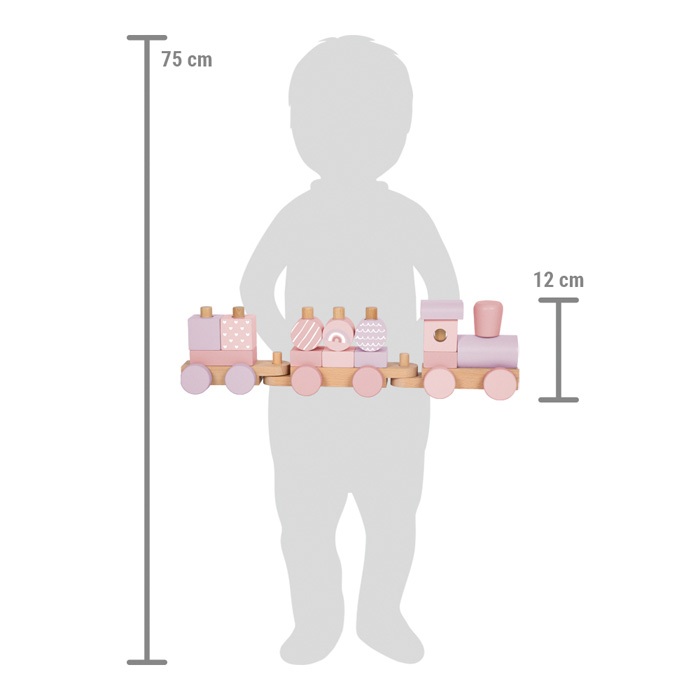 small foot Ensartar Tren de Madera Rosa - Imagen 5