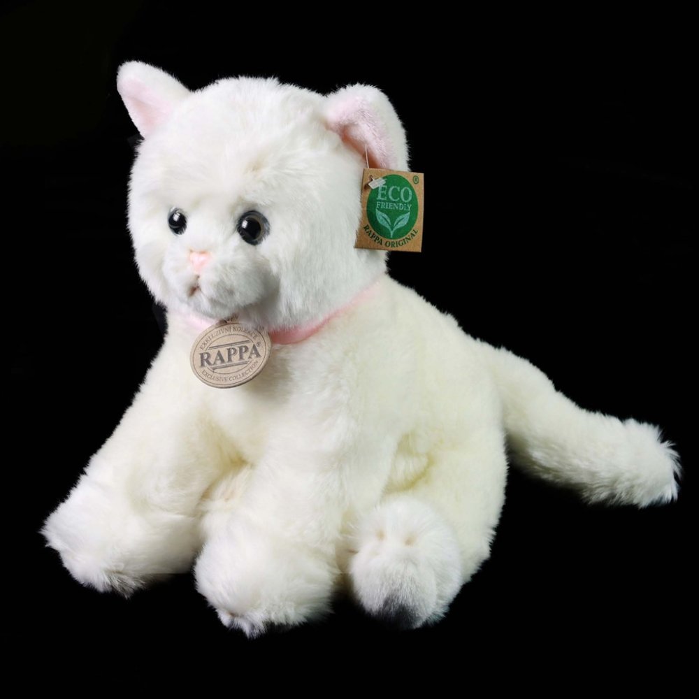 Rappa Gatto di peluche seduto bianco 25 cm ECO-FRIENDLY - immagine 4