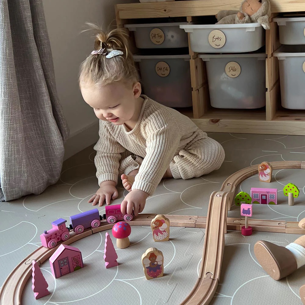 Bigjigs Rail Drewniana kolejka ośmiornica dla księżniczek 35 elementów - obrazek 3
