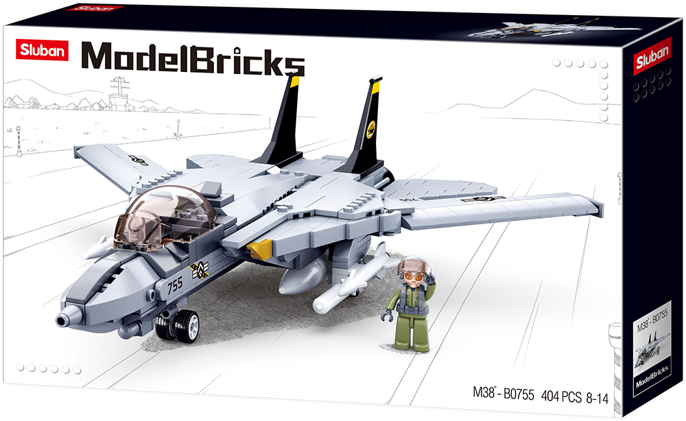 Sluban Model Bricks M38-B0755 Samolot myśliwski F-14 Tomcat - obrazek 4