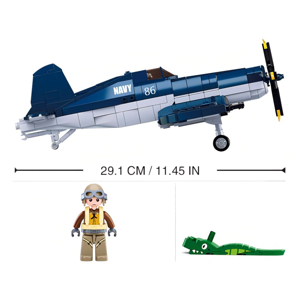Sluban WWII M38-B1109 Amerikai F4U Corsair vadászrepülőgép - Image 2