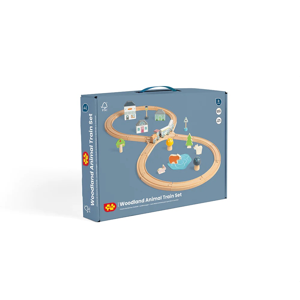 Bigjigs Toys Pista Ferroviaria in Legno nella Foresta - immagine 3