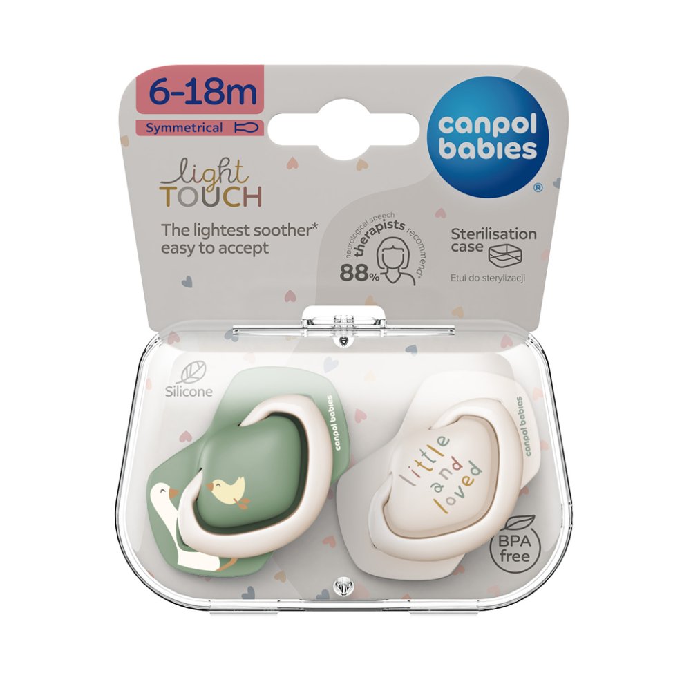 CANPOL BABIES Sucette silicone symétrique Light touch Goose 6-18m, 2 pièces – Image 4