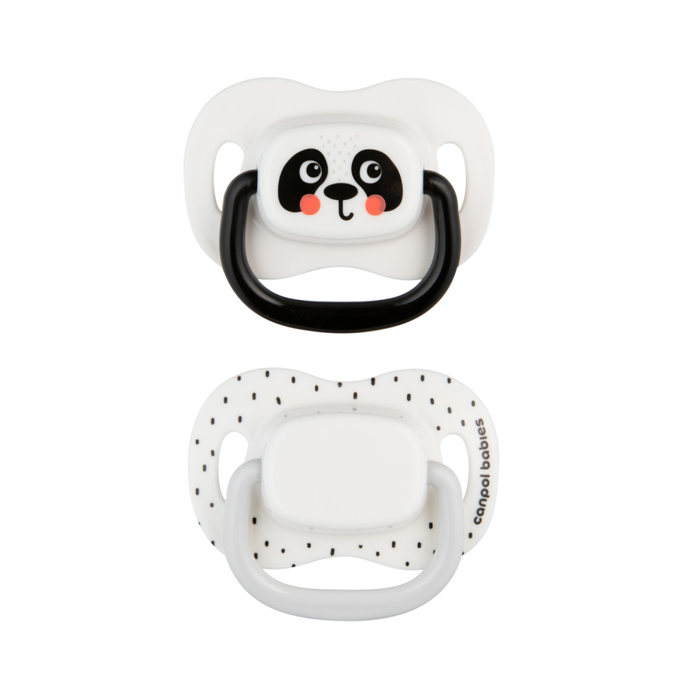 CANPOL BABIES Set di succhietti simmetrici in silicone BabiesBoo 18m+ 2 pz. bianco