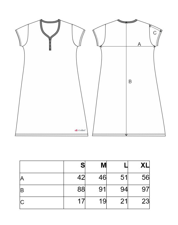 Nachthemd KR dünn Outlast® - graumeliert L – Bild 4