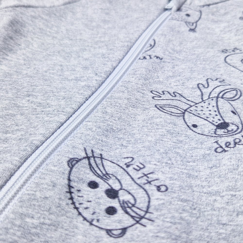 Mono con cremallera DR TISK Outlast® - mélange gris/animalitos mélange gris 86 - Imagen 5