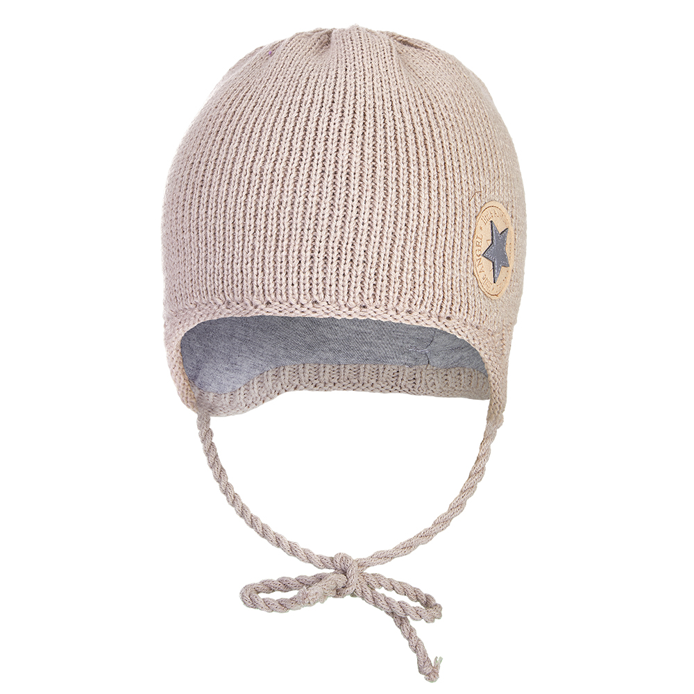 Knitted Tie Hat LA Outlast ® - cappuccino 1 | 36-38 cm