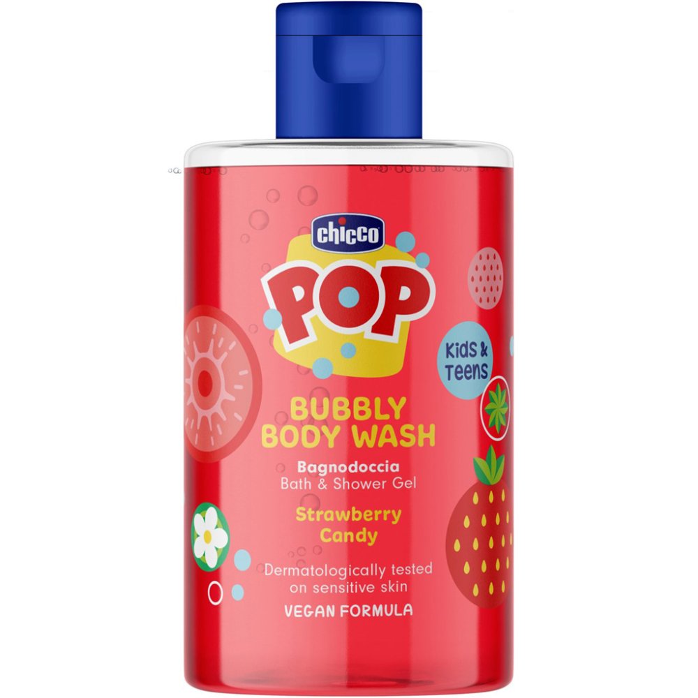 CHICCO Sprchový gel Strawberry candy POP pro děti a teenagery 300ml