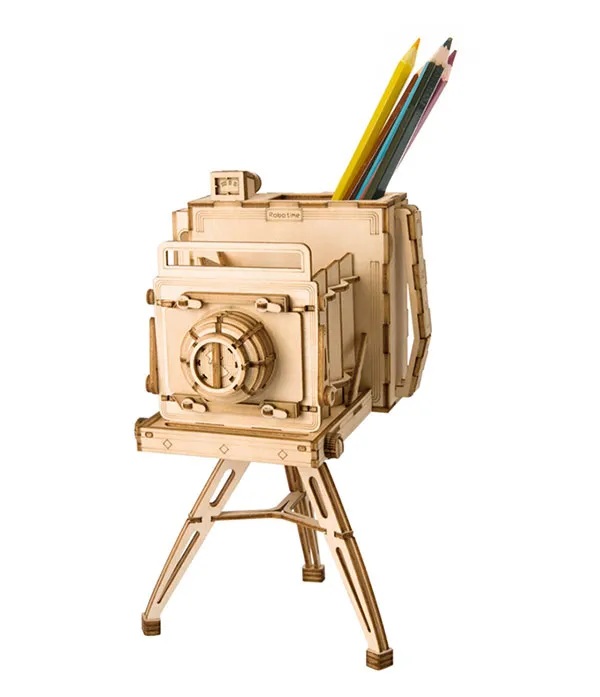 RoboTime 3D dřevěná skládačka Historický fotoaparát (obrázek 7)