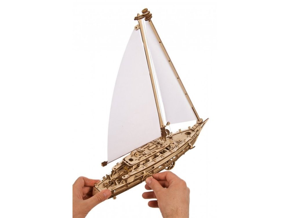 Ugears 3D Dřevěné mechanické puzzle Jachta The Ocean Beauty (obrázek 3)