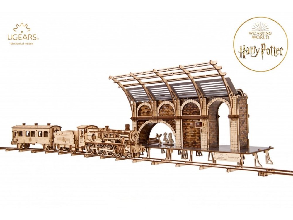 Ugears 3D dřevěné mechanické puzzle Harry Potter - vlakové nástupiště (obrázek 4)