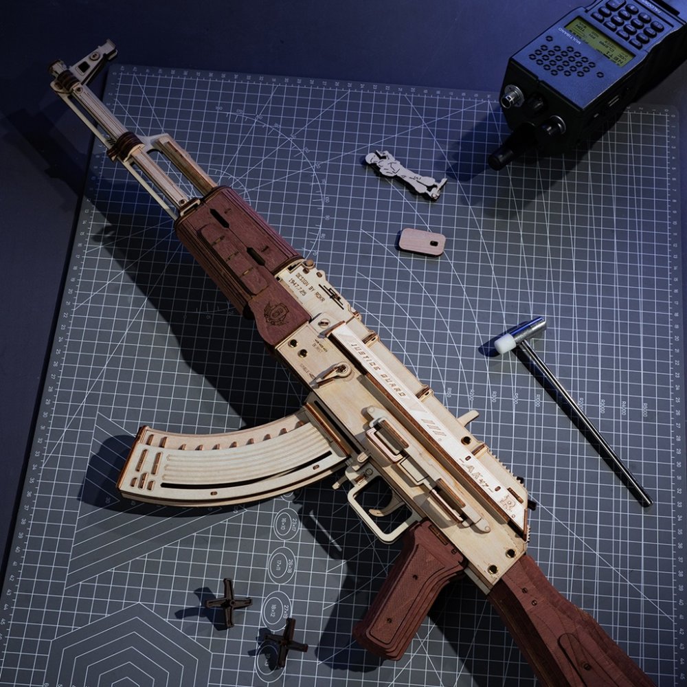 RoboTime 3D dřevěná mechanická skládačka Útočná puška AK-47 (obrázek 6)