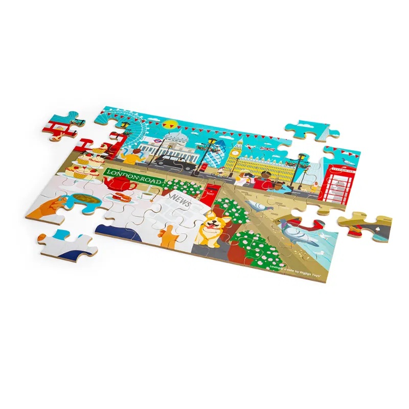 Bigjigs Toys Dřevěné podlahové puzzle Londýn (obrázek 6)