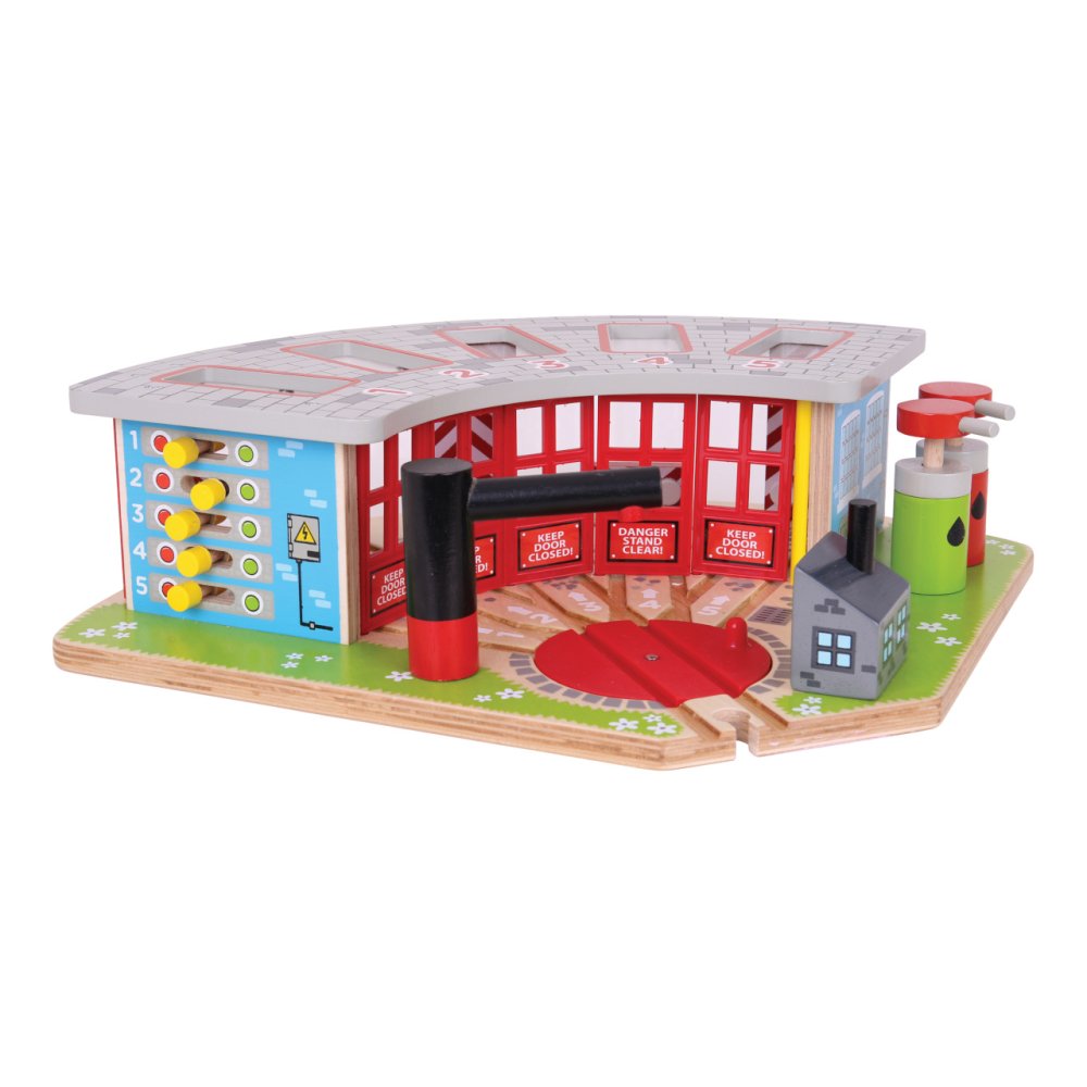 Bigjigs Rail Ekskluzywna Stacja Lokomotywownia dla 5 pociągów